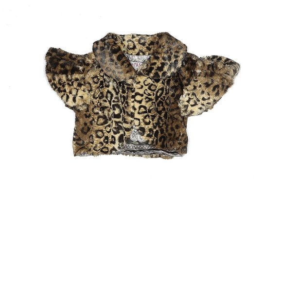 Tan Animal Print Coat, L - Picture 1 of 2